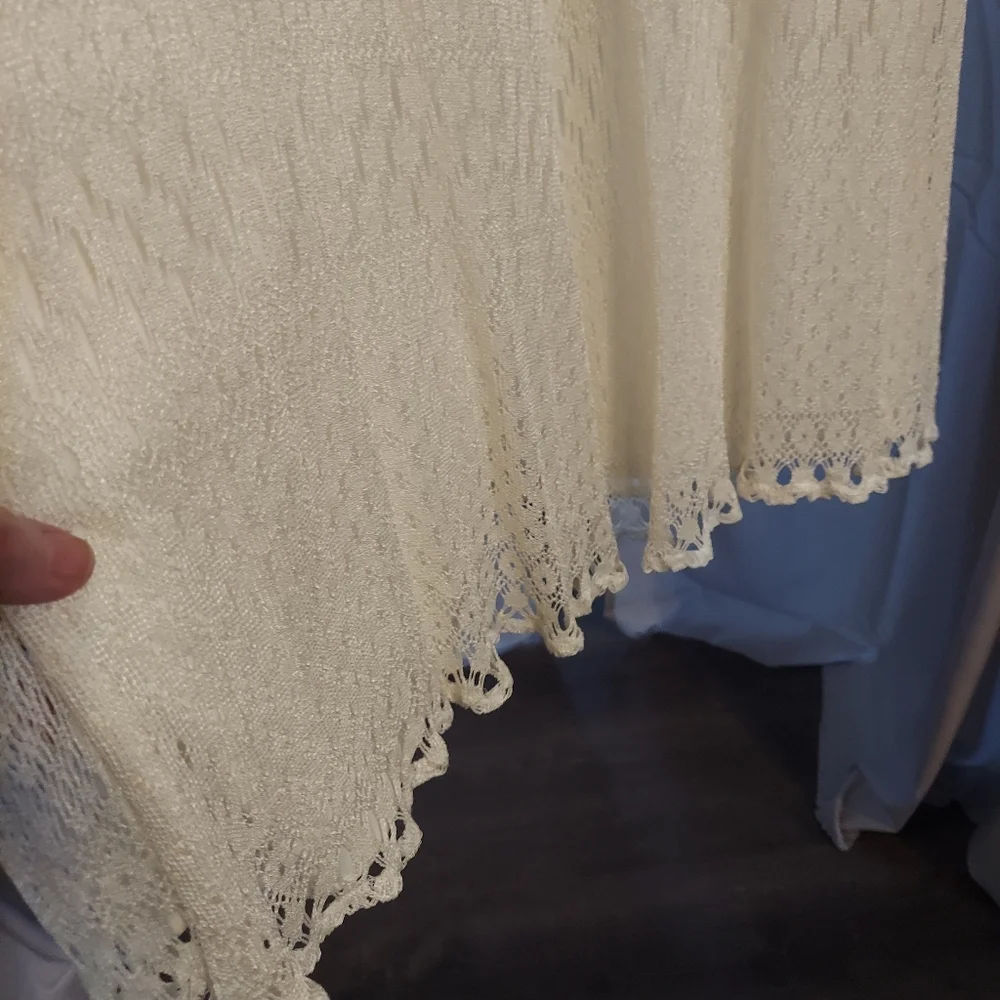 Vintage Superstition New York Crochet Overlay Ivory Dress Size 14 - Picture 6 of 8